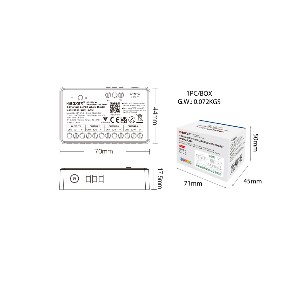 Wifi Led Dimmer - Miboxer SPIW5-4 5w1 Kontroler LED SPI