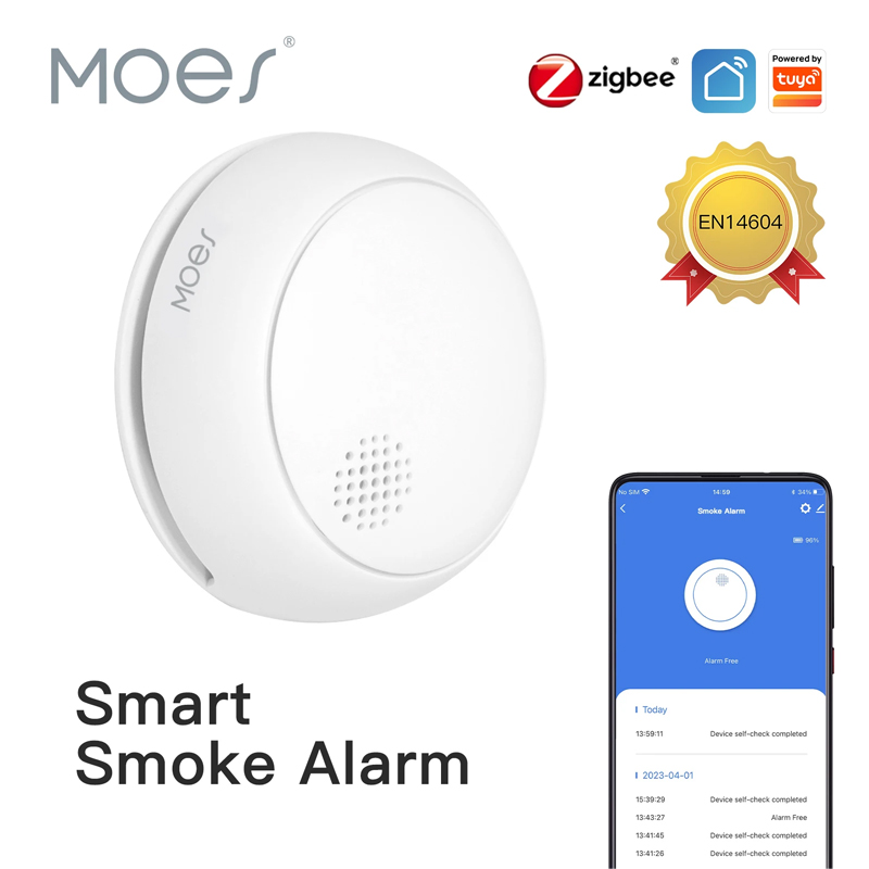 Smart Home Moes - Czujnik dymu MOES ZigBee Smart Wireless,