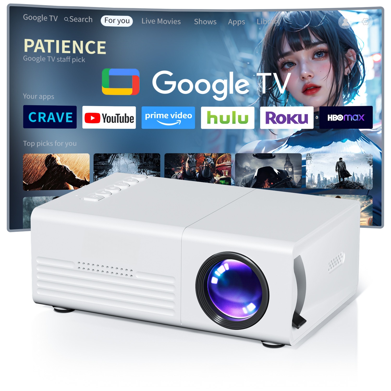 Smart Home Midea - Mini projektor TFT LCD Wifi Bluetooth