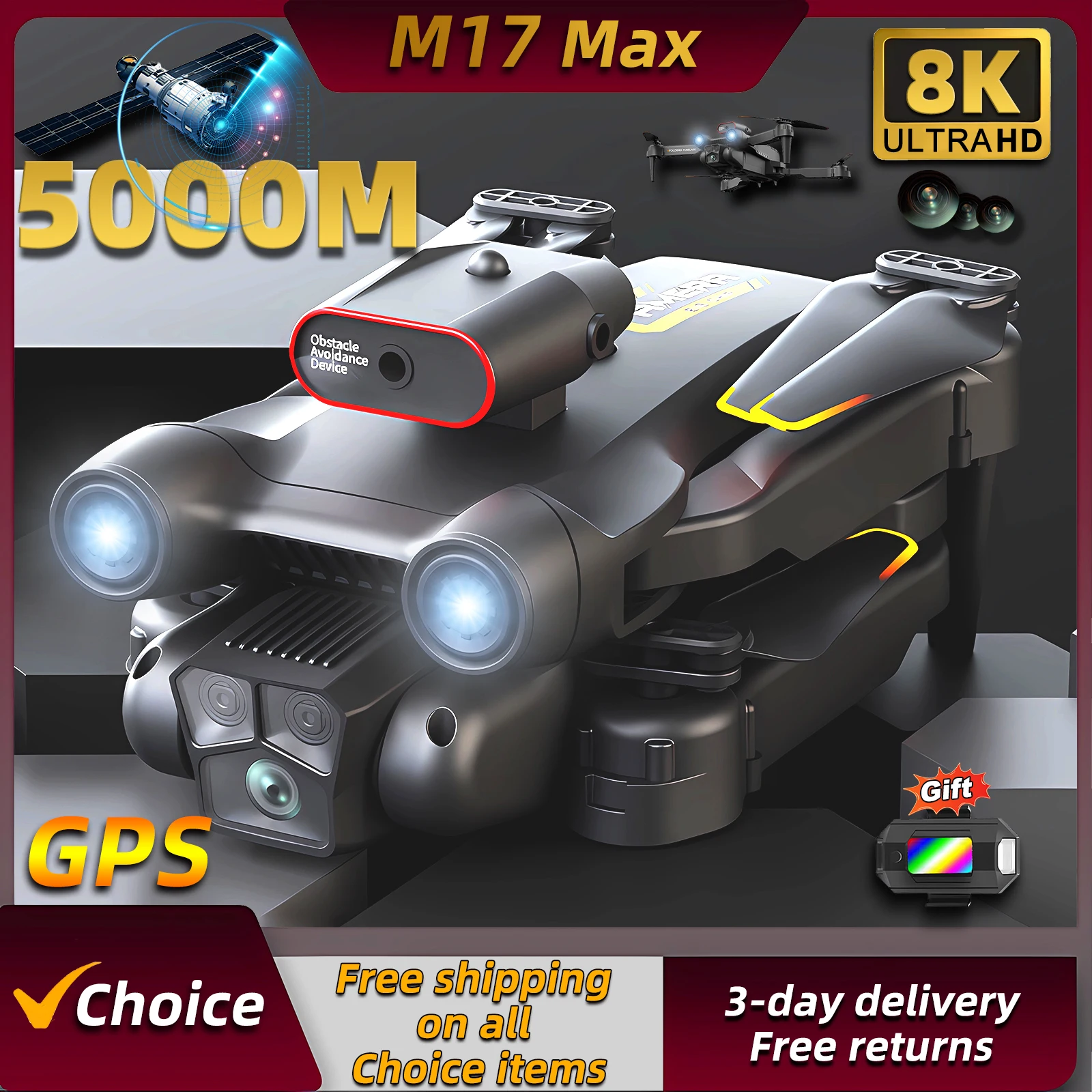 Wifi Led Dimmer - Nowy dron M17 Max 8K Profesjonalny